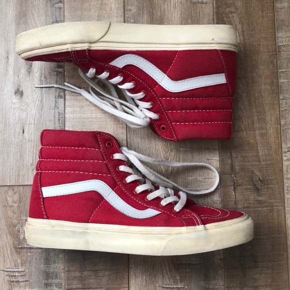 vans high tops mens red